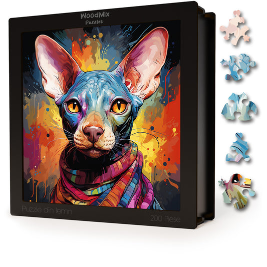 Puzzle cu Pisici - Peterbald 4 - 200 piese - 30 x 30 cm