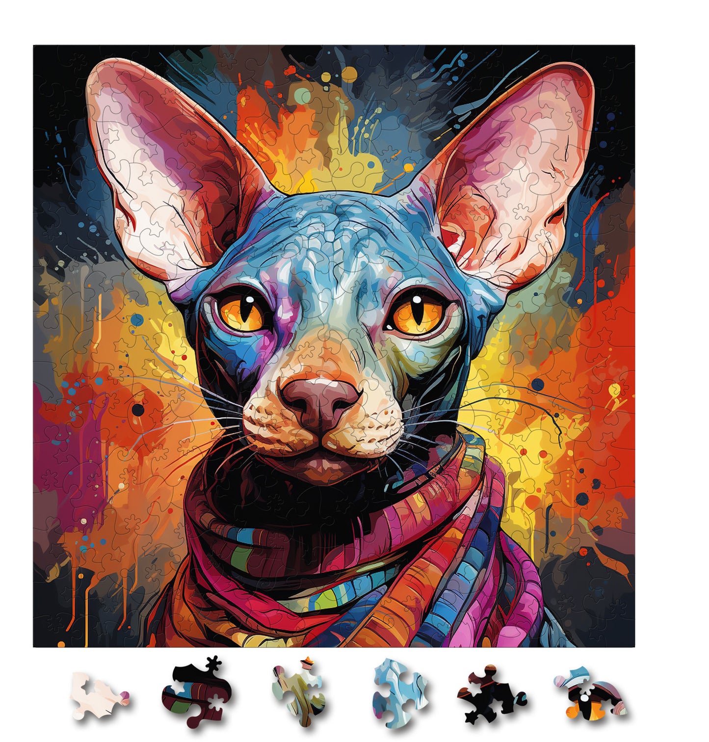 Puzzle cu Pisici - Peterbald 4 - 200 piese - 30 x 30 cm
