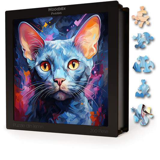 Puzzle cu Pisici - Russian Blue 2 - 200 piese - 30 x 30 cm
