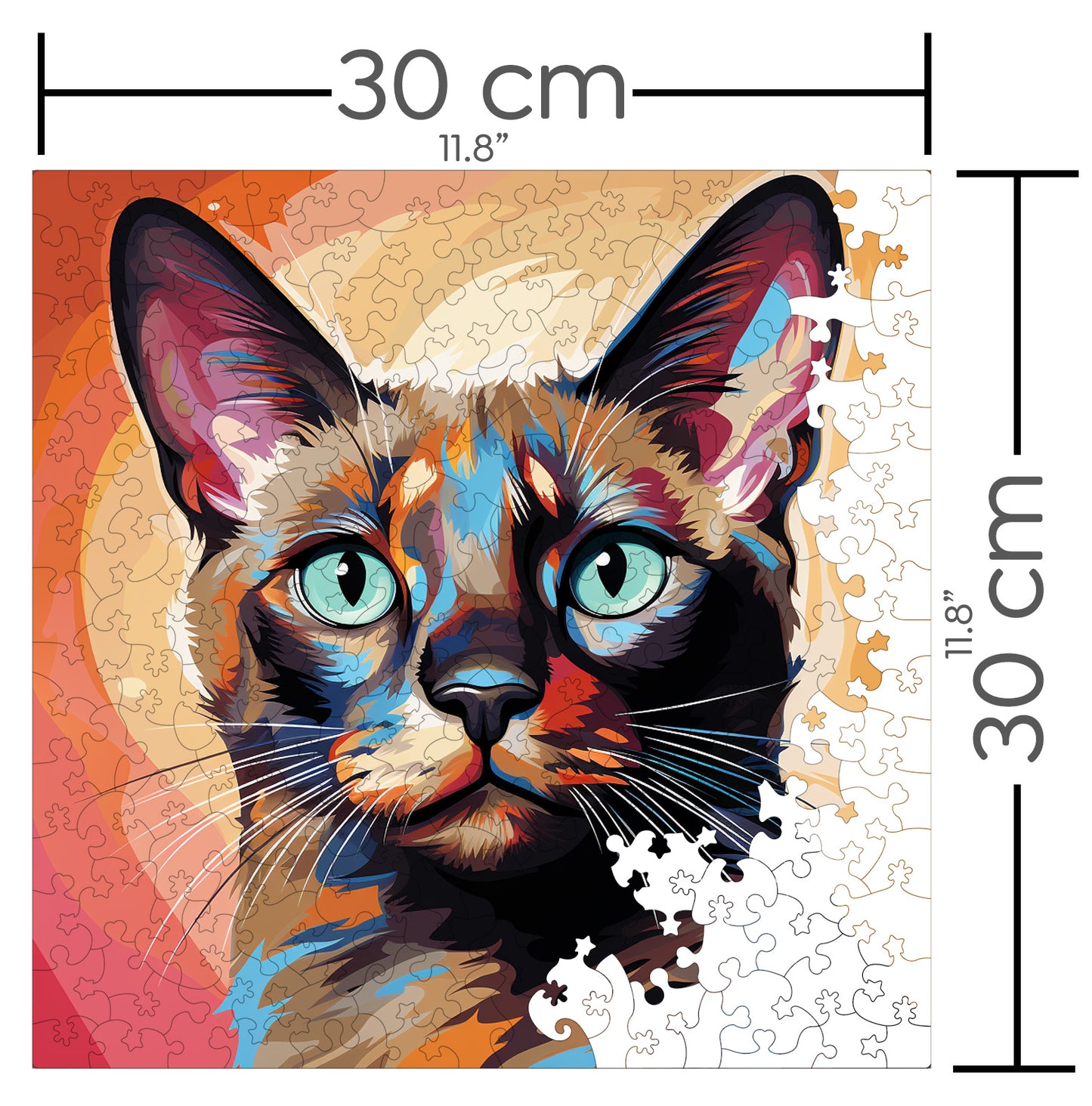 Puzzle cu Pisici - Siamese 2 - 200 piese - 30 x 30 cm