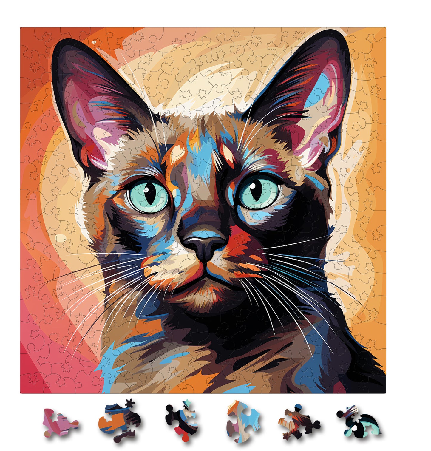 Puzzle cu Pisici - Siamese 2 - 200 piese - 30 x 30 cm