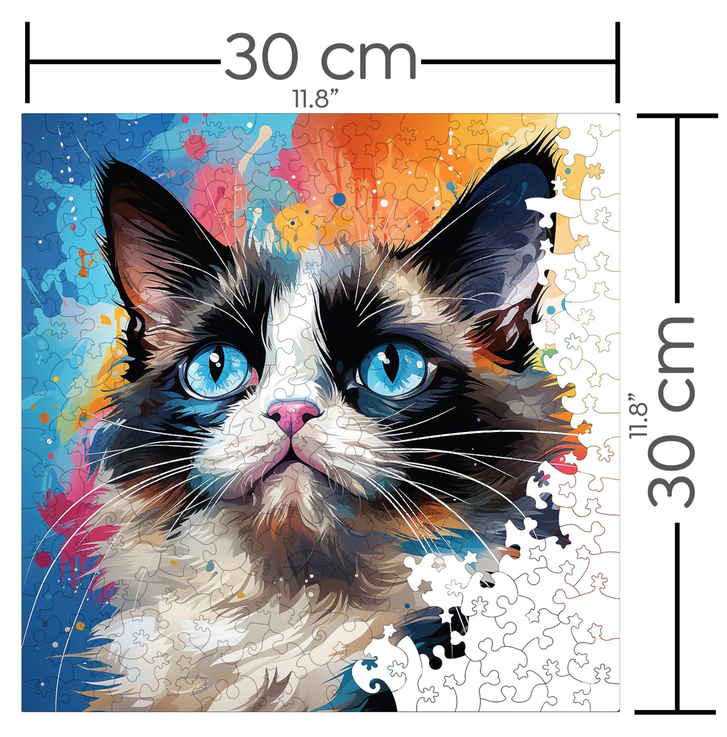 Puzzle cu Pisici - Snowshoe 3 - 200 piese - 30 x 30 cm
