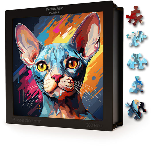 Puzzle cu Pisici - Sphynx 2 - 200 piese - 30 x 30 cm
