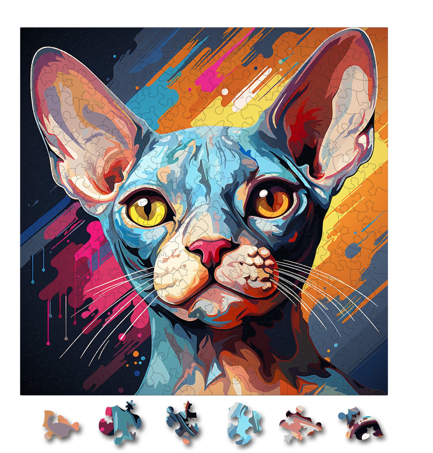 Puzzle cu Pisici - Sphynx 2 - 200 piese - 30 x 30 cm