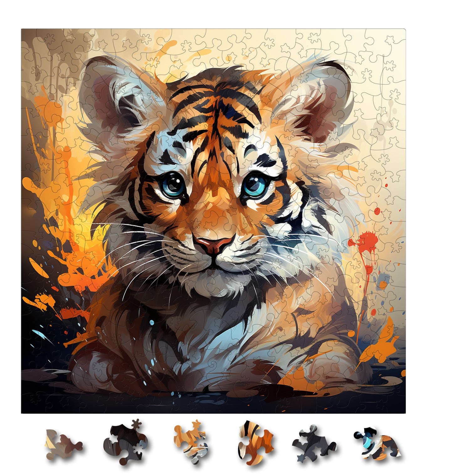 Puzzle cu Animale - Baby Tiger 3 - 200 piese - 30 x 30 cm