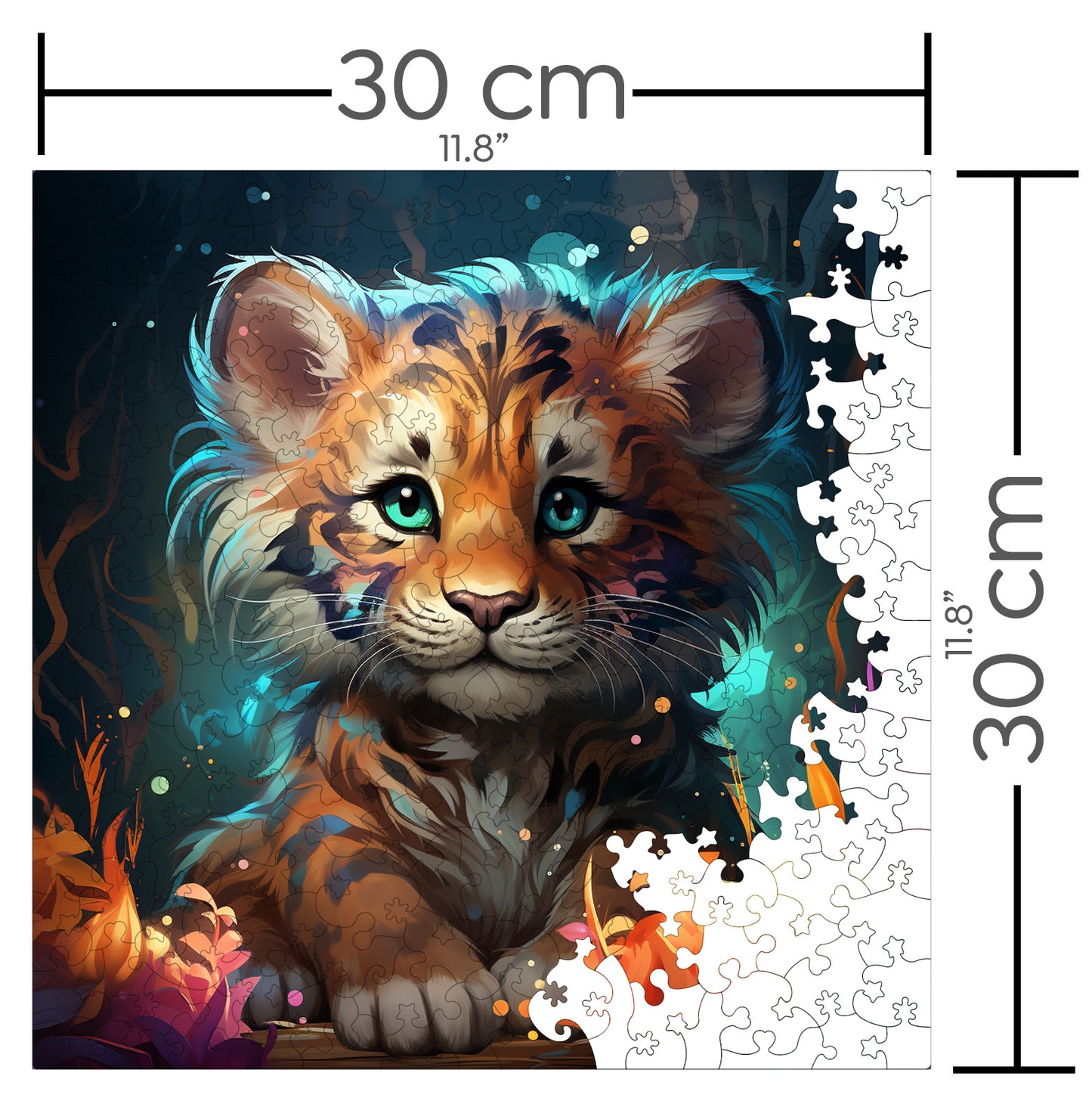 Puzzle cu Animale - Baby Tiger 4 - 200 piese - 30 x 30 cm