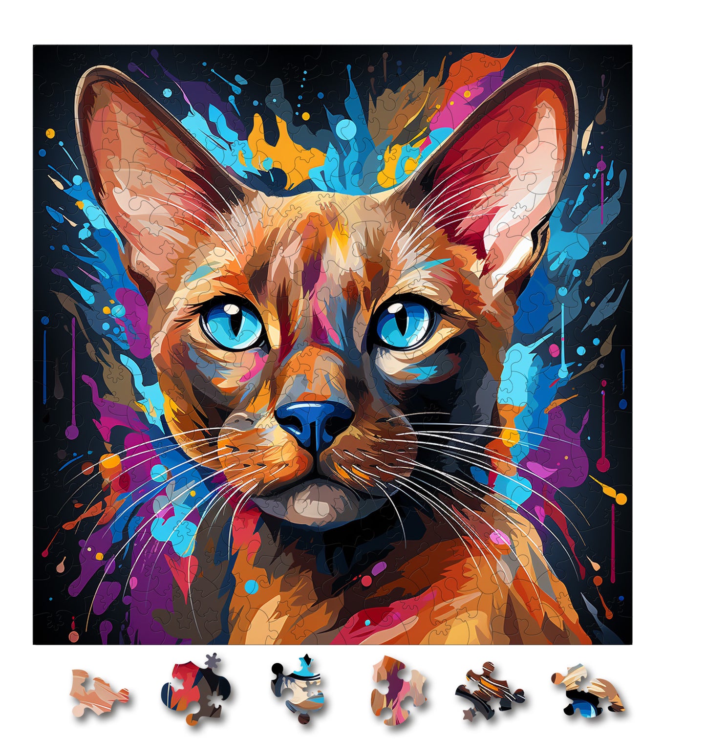 Puzzle cu Pisici - Tonkinese 4 - 200 piese - 30 x 30 cm