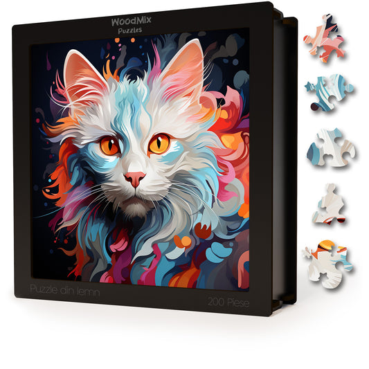 Puzzle cu Pisici - Turkish Angora 1 - 200 piese - 30 x 30 cm