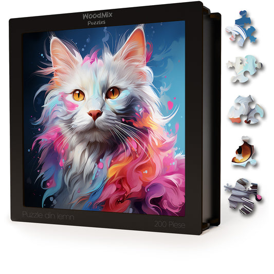 Puzzle cu Pisici - Turkish Angora 3 - 200 piese - 30 x 30 cm
