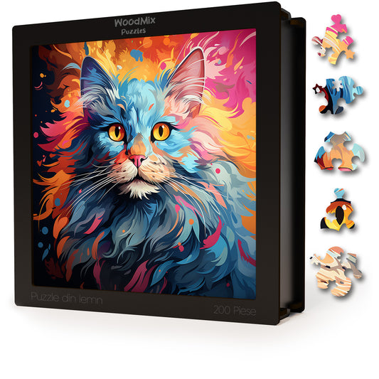 Puzzle cu Pisici - Turkish Angora 5 - 200 piese - 30 x 30 cm