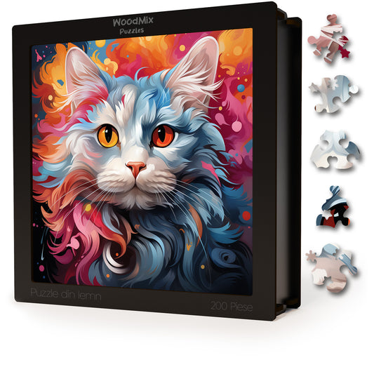 Puzzle cu Pisici - Turkish Angora 6 - 200 piese - 30 x 30 cm