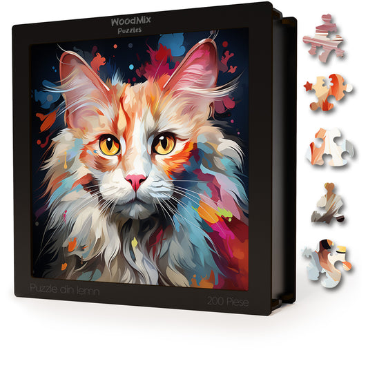 Puzzle cu Pisici - Turkish Angora 8 - 200 piese - 30 x 30 cm