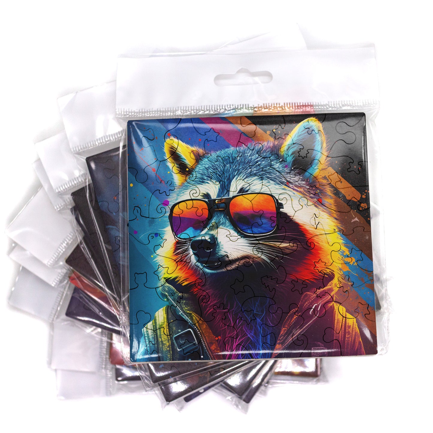 Puzzle cu Animale - Cool Raccoon