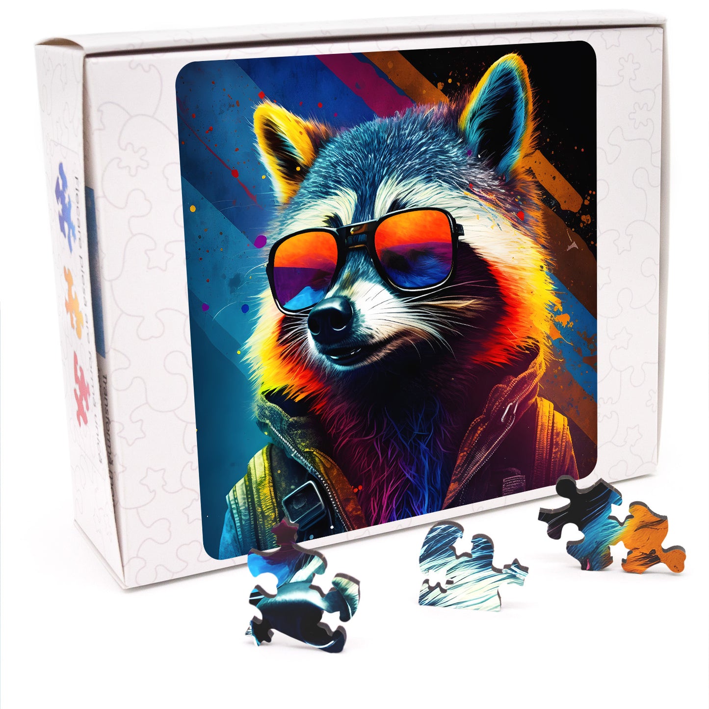 Puzzle cu Animale - Cool Raccoon