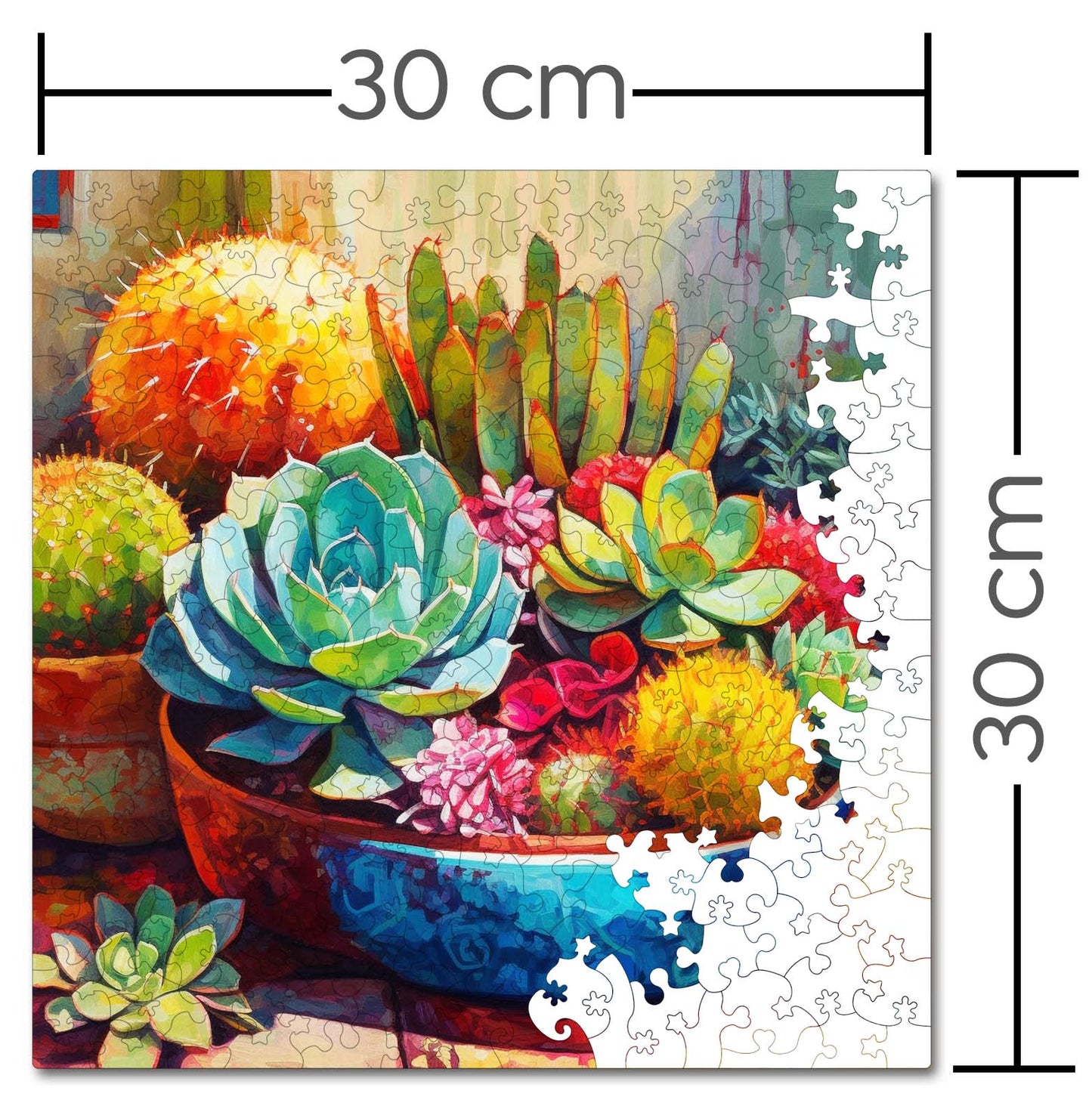 Puzzle cu Plante - Succulent Garden - 200 piese - 30 x 30 cm