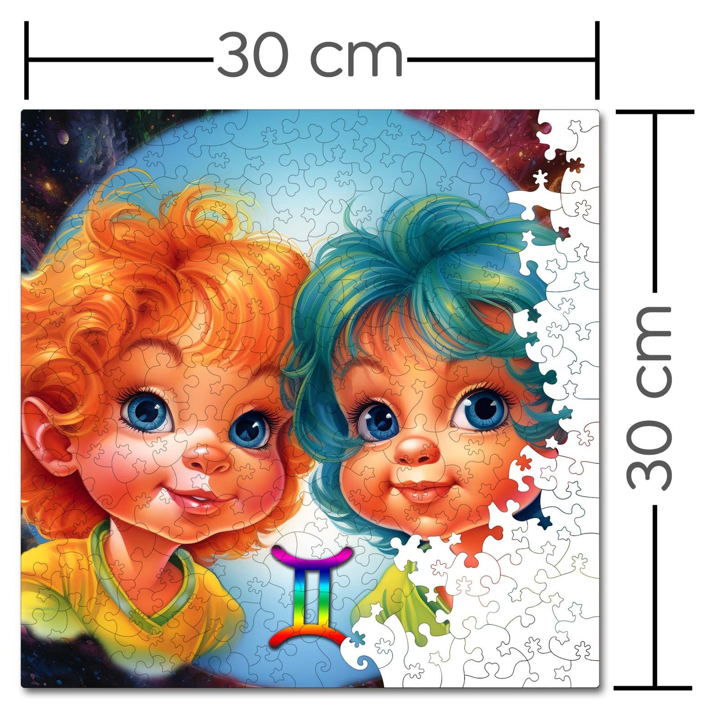 Puzzle cu Zodii - Baieti Gemeni - 200 piese - 30 x 30 cm