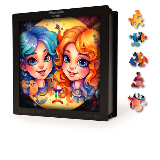 Puzzle cu Zodii - Fete Gemene - 200 piese - 30 x 30 cm