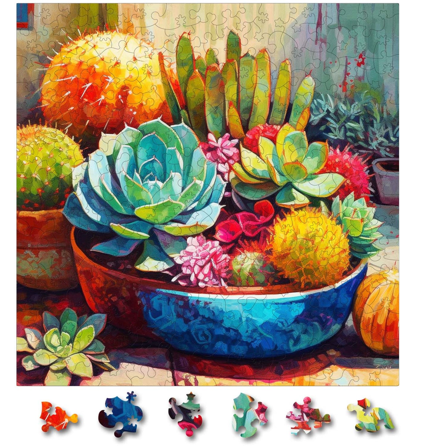 Puzzle cu Plante - Succulent Garden - 200 piese - 30 x 30 cm