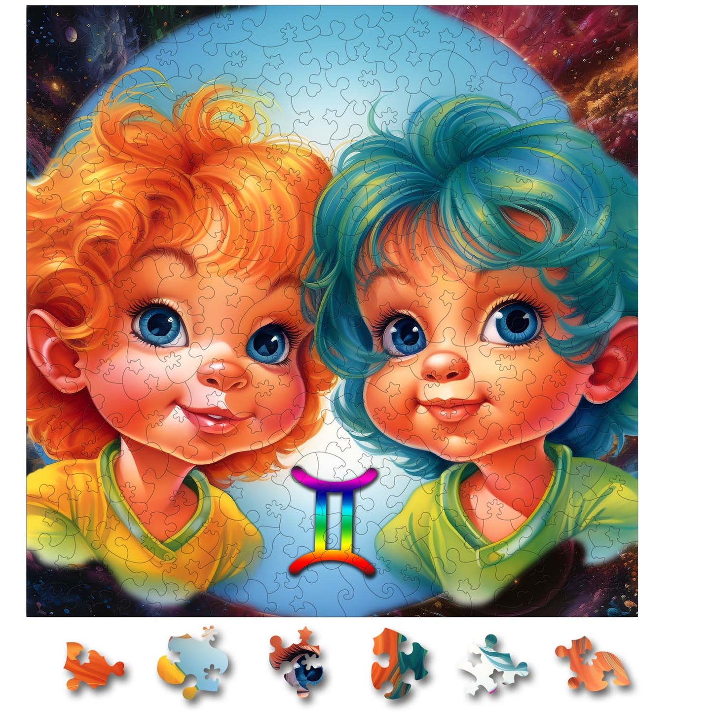 Puzzle cu Zodii - Baieti Gemeni - 200 piese - 30 x 30 cm