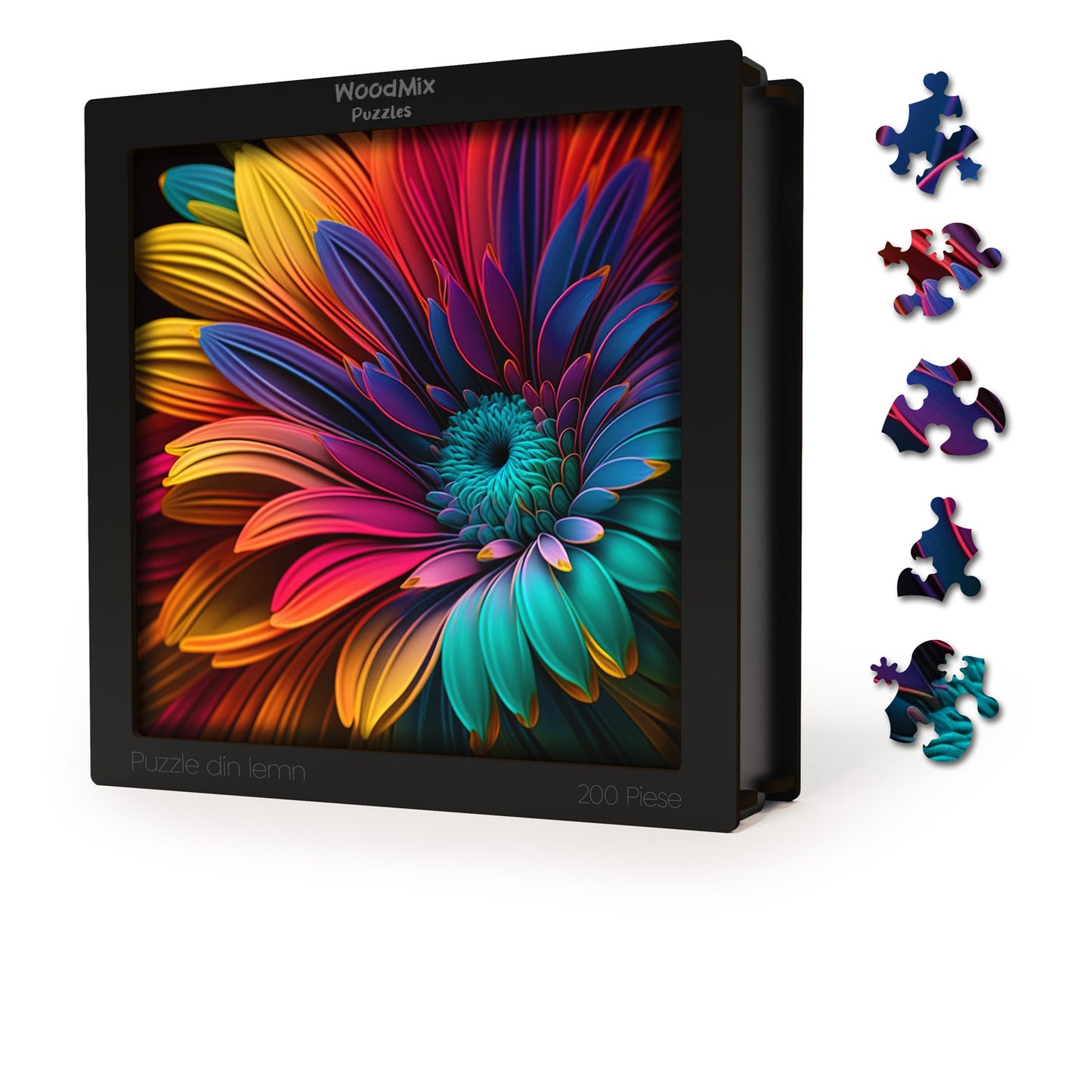 puzzle din lemn, African Daisy, colorat, flori, cadou,  Margareta