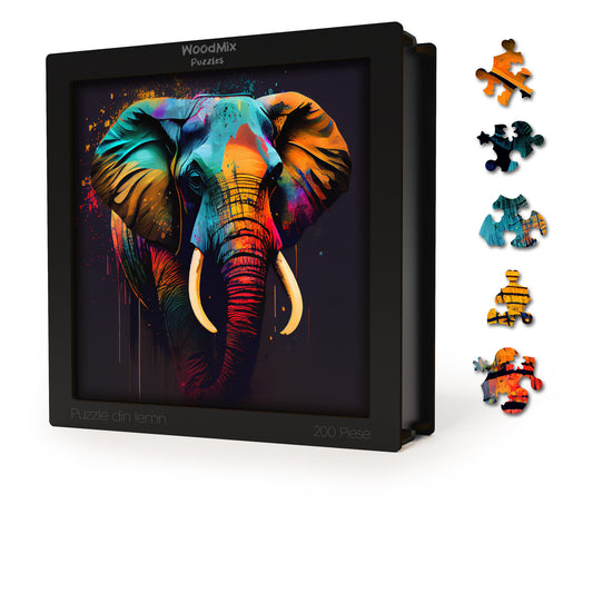 Puzzle cu Animale - Elefant 2 - 200 piese - 30 x 30 cm