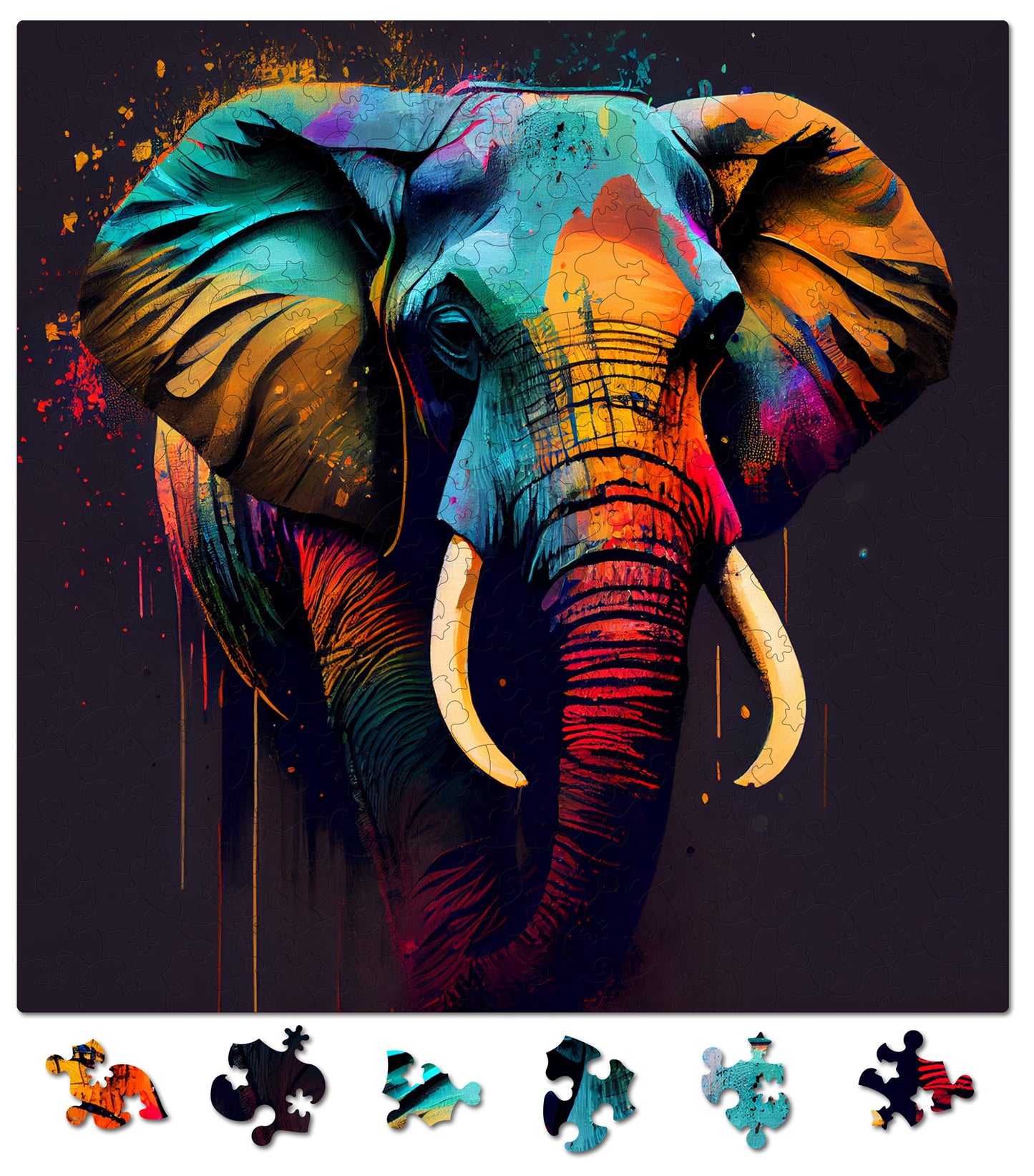Puzzle cu Animale - Elefant 2 - 200 piese - 30 x 30 cm