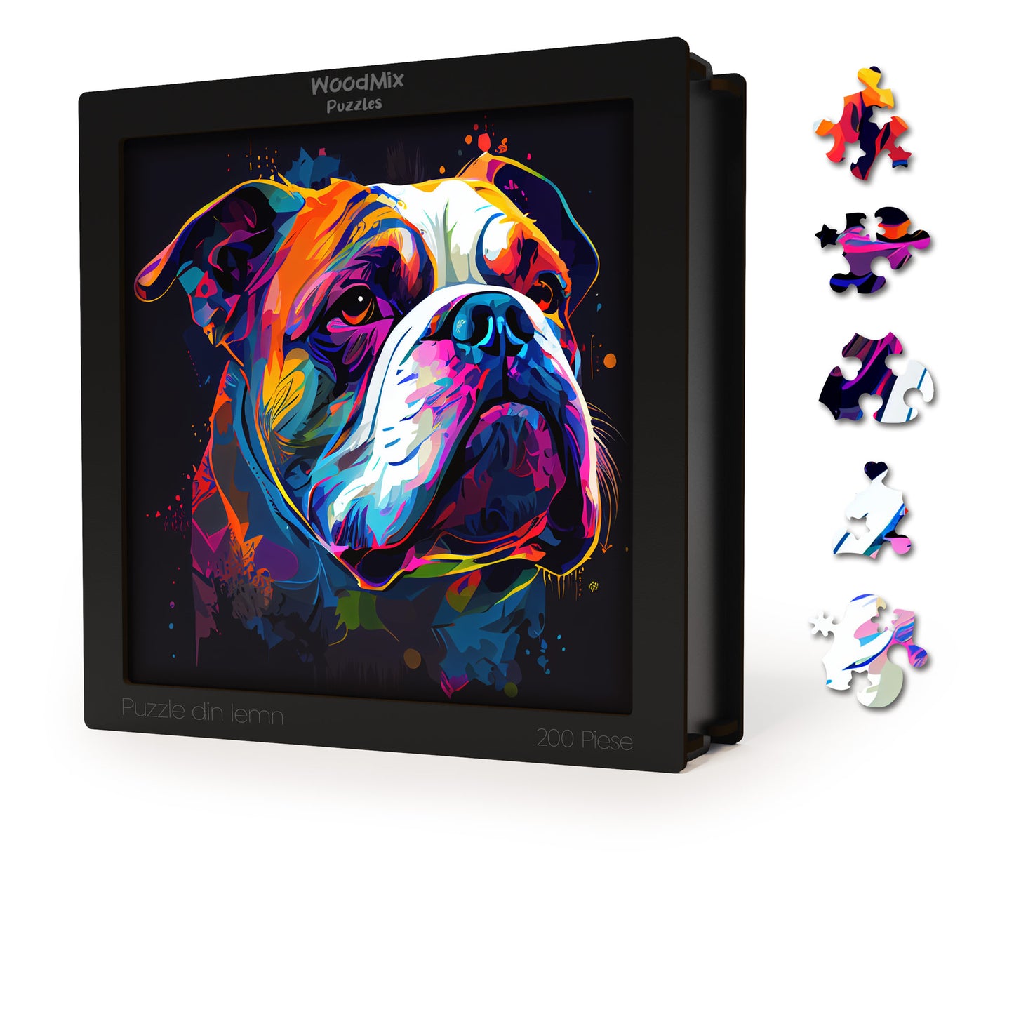 Puzzle cu Animale - Caini - Bulldog 1 - 200 piese - 30 x 30 cm