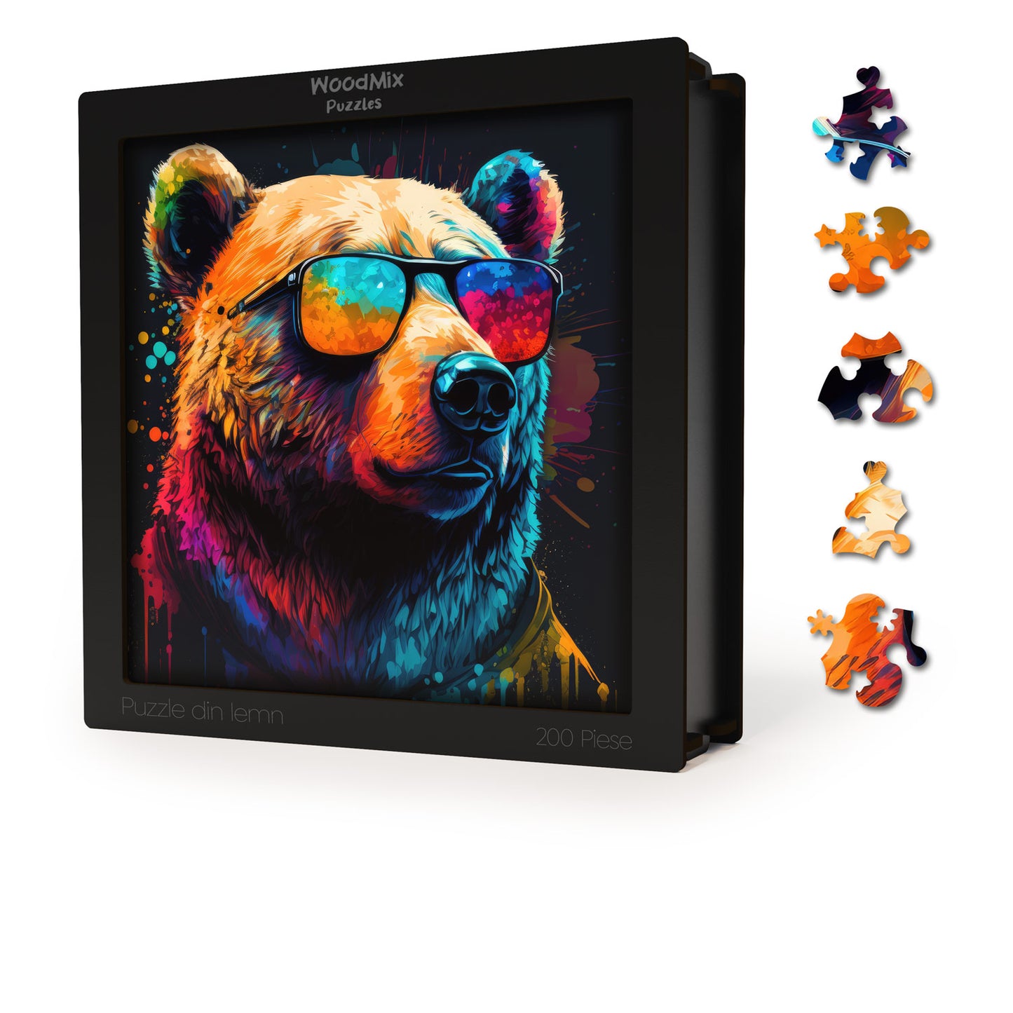 Puzzle cu Animale - Cool Bear - 200 piese - 30 x 30 cm