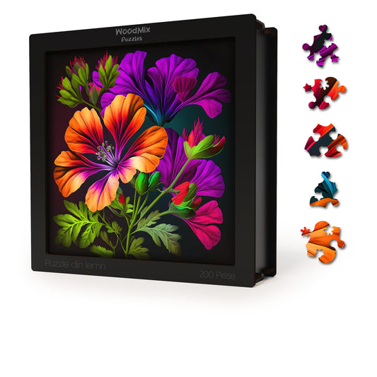 Puzzle cu Flori - Cranesbill - 200 piese - 30 x 30 cm