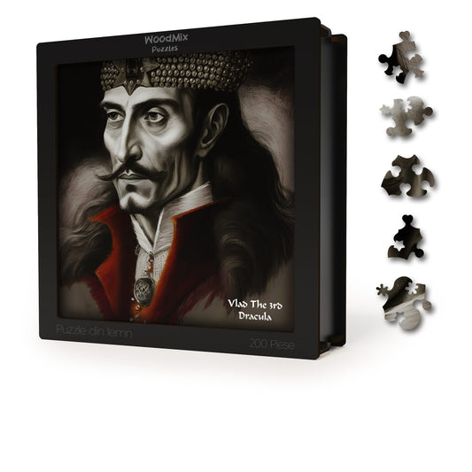 vlat tepes, vlad, dracula, puzzle din lemn