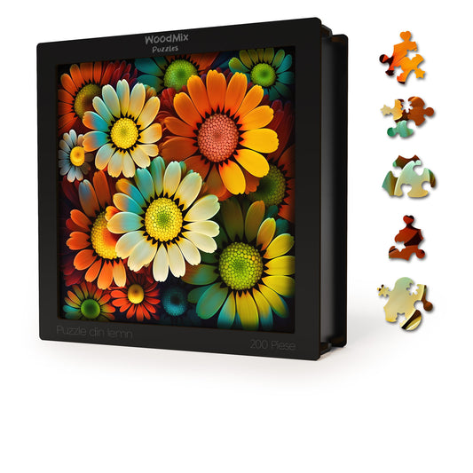 Puzzle cu Flori - Feverfew - 200 piese - 30 x 30 cm