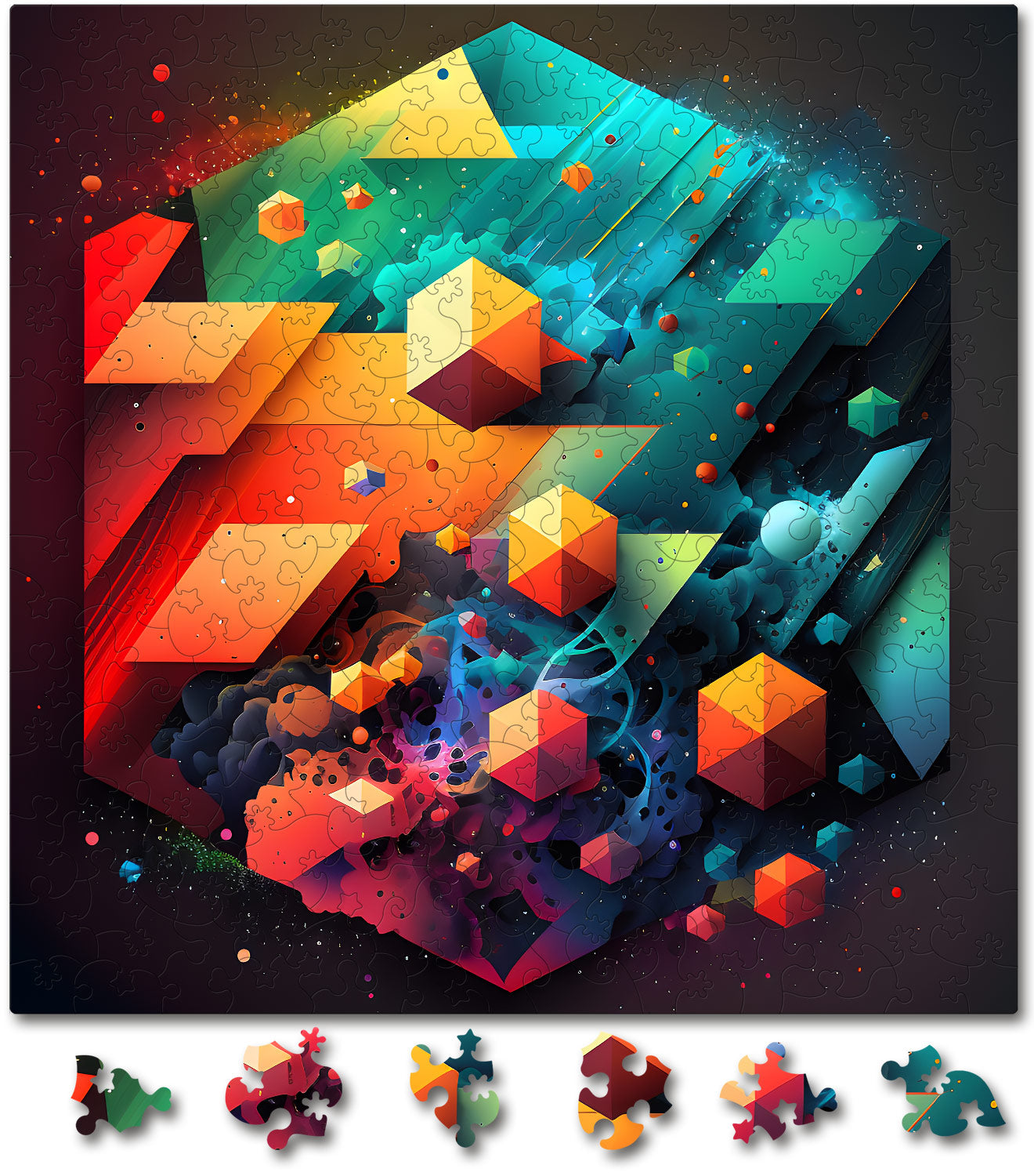 Puzzle Abstract - Hexagon Party - 200 piese - 30 x 30 cm