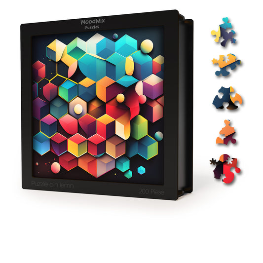 Puzzle Abstract - Hexagonix - 200 piese - 30 x 30 cm