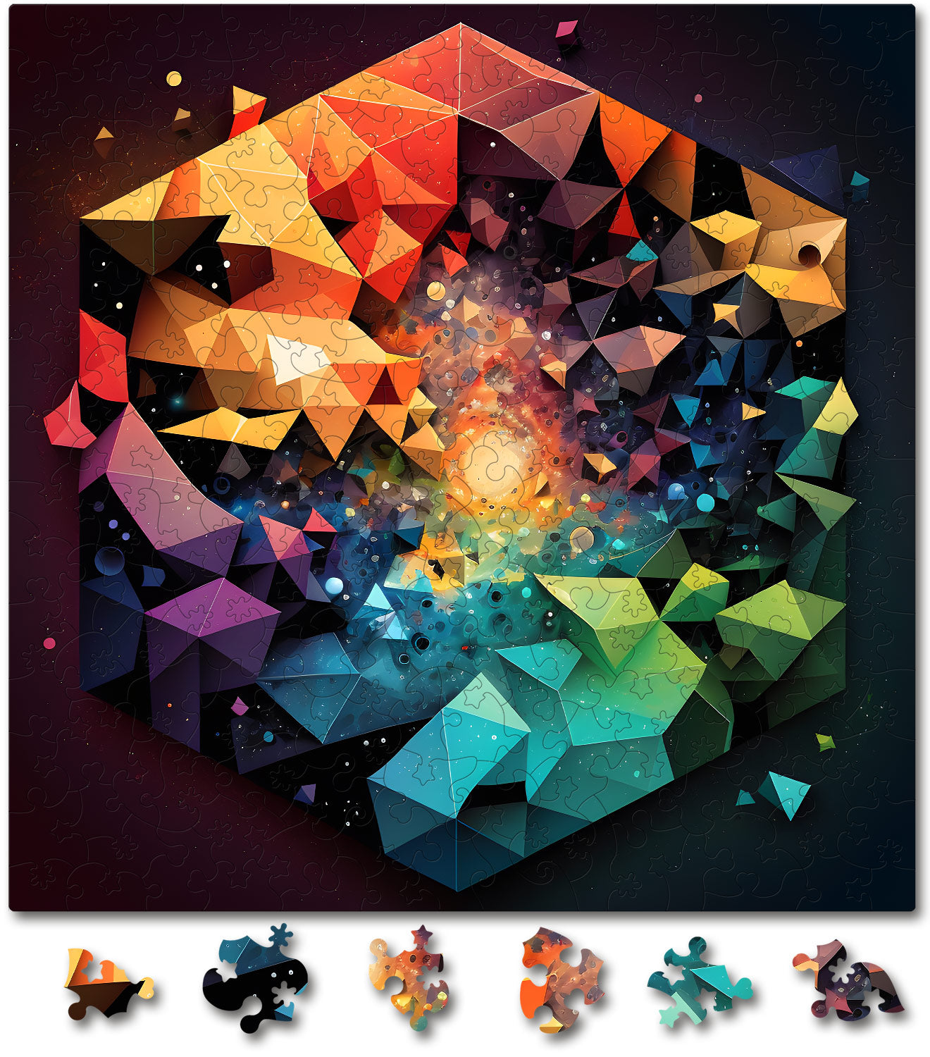 Puzzle Abstract - Imploding Hexagon - 200 piese - 30 x 30 cm