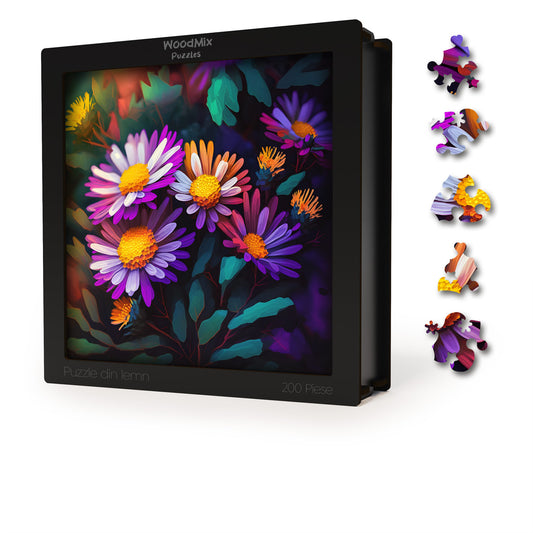 Puzzle cu Flori - Violet Italian Asters - 200 piese - 30 x 30 cm