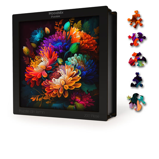 Puzzle cu Flori - Colorful Italian Asters