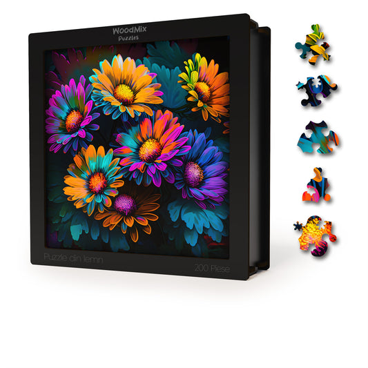 Puzzle cu Flori - Italian Asters - 200 piese - 30 x 30 cm