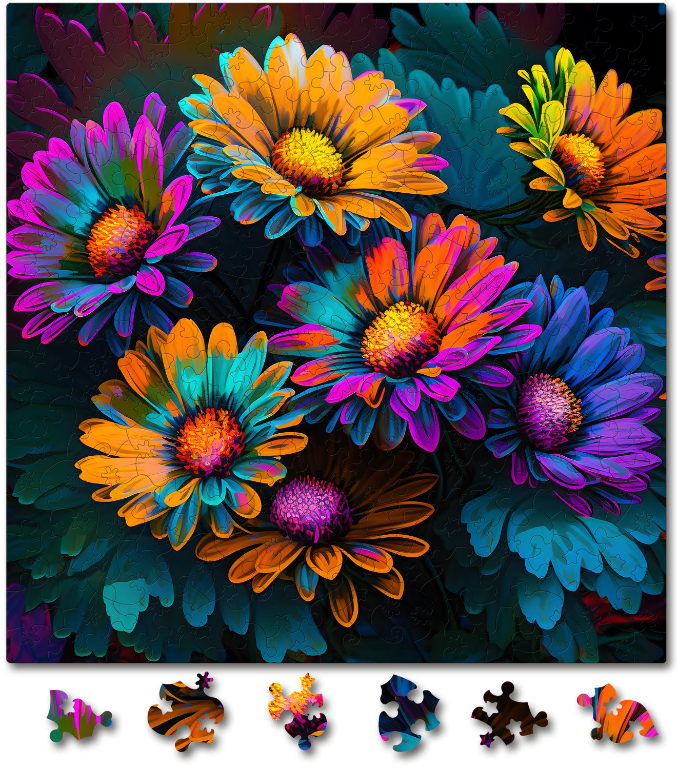 Puzzle cu Flori - Italian Asters - 200 piese - 30 x 30 cm