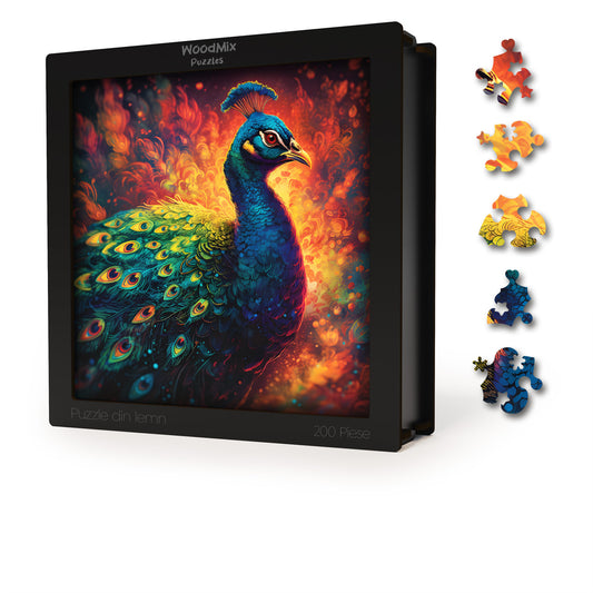 Puzzle cu Animale - Paun 1 - 200 piese - 30 x 30 cm