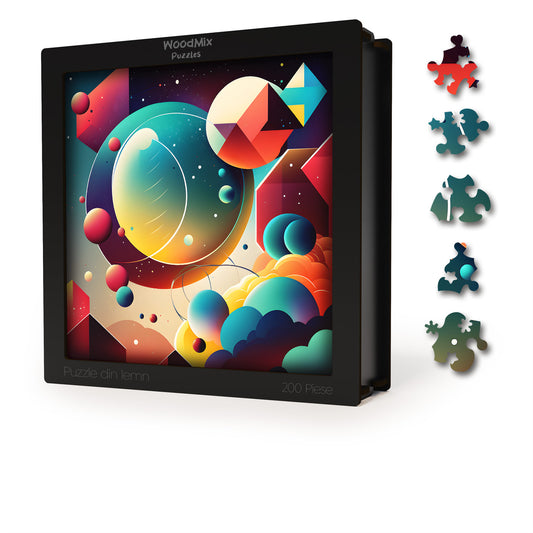 Puzzle Abstract - Retro Bubbles - 200 piese - 30 x 30 cm